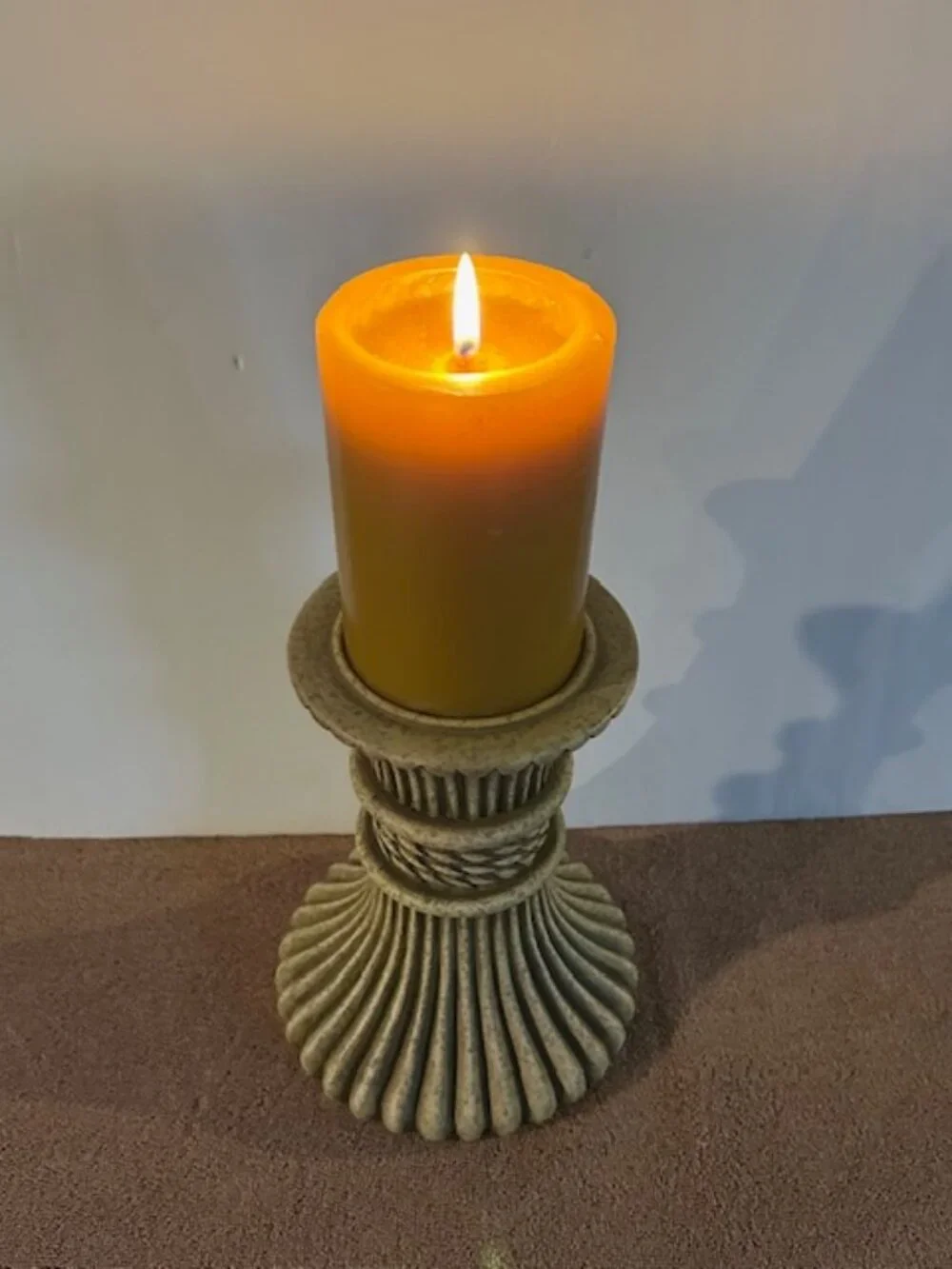 Vintage Resin Pillar French Country Candle Holder